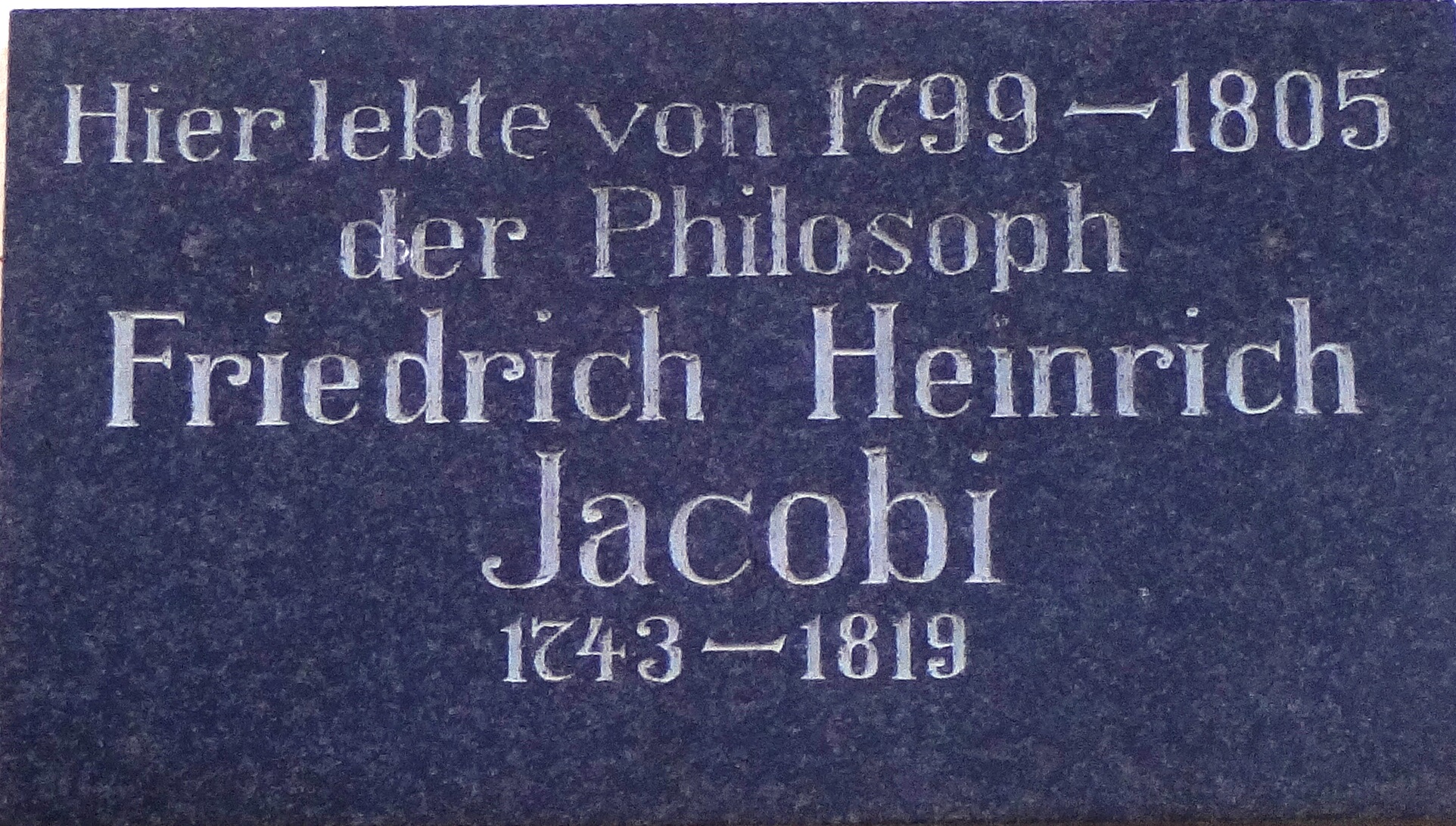 Gedenktafel für Friedrich Heinrich Jacobi am ehemaligen Wohnhaus in Eutin